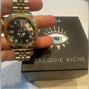 Jacqui Aiche x Timex Limited Edition Two Tone Black Mother of Pearl Evil Eye